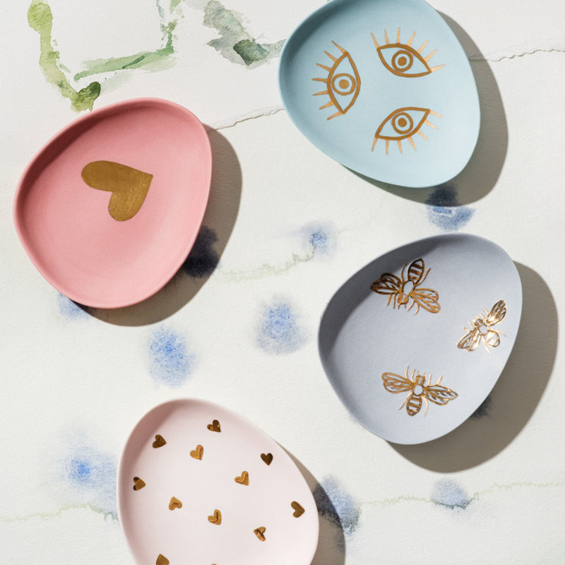 Mini heart porcelain ring dish