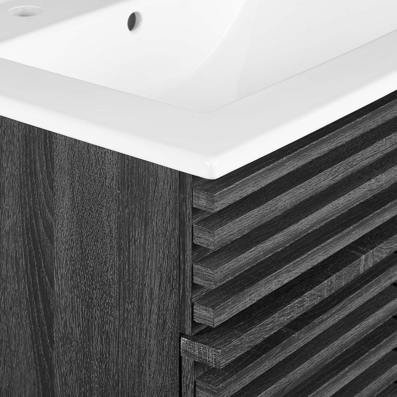 Meuble-lavabo Render de Modway, Charbon et blanc