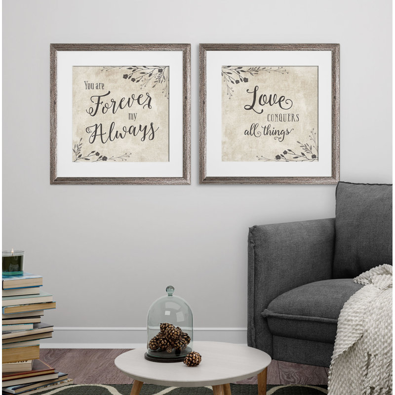 " Forever My Always " 2 - Pieces, Brown Framed