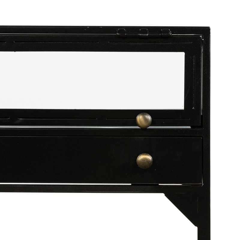 Shadow Box Glass End Table