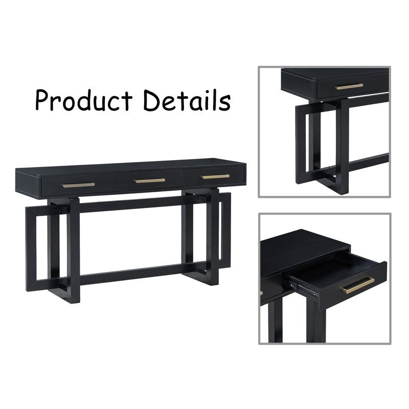 Console de 57 po Calebjames, Noir