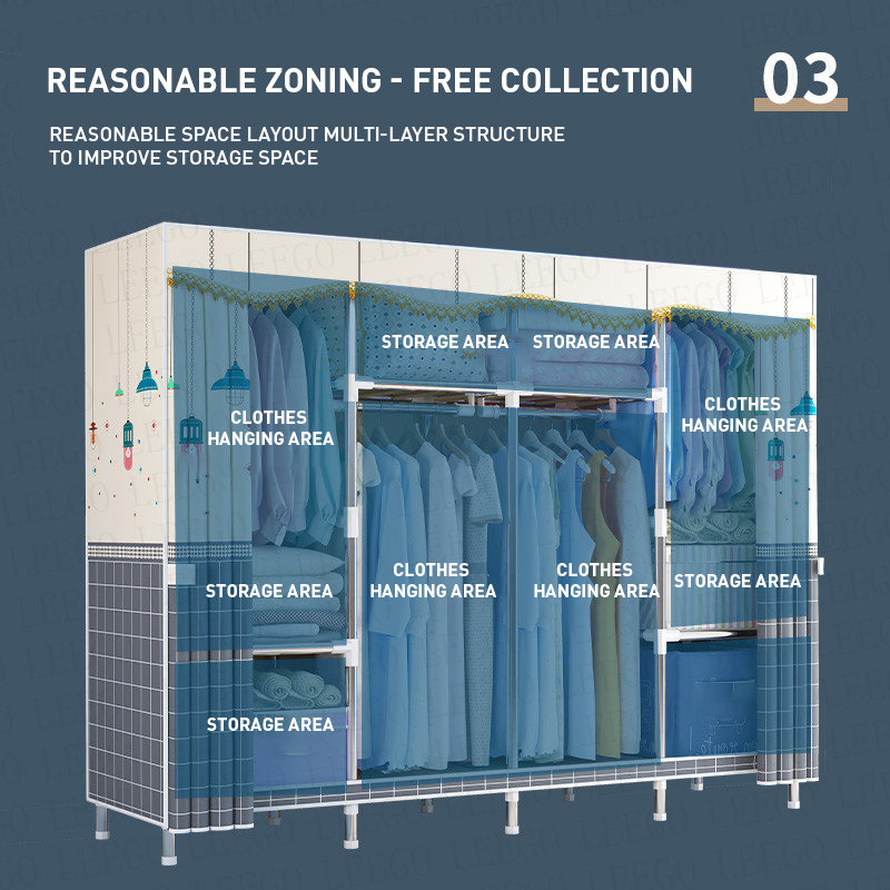 Kemare Stainless Steel Armoire, 67" H x 59" W x 18" D