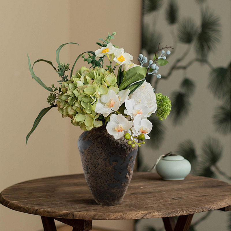 Vase en céramique, vase à fleurs de ferme, vase décoratif pour table