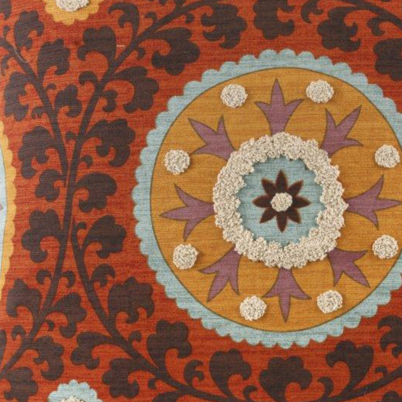 Tribal Thread Square Pillow Cover & Insert, Rust