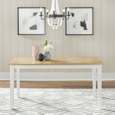 Vivien Rectangular with Solid Wood Base Dining Table