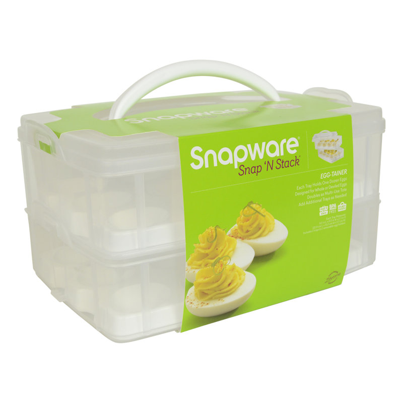 Rangement de nourriture Snap N Stack 2 couches avec plateaux à œufs Snapware - paquet de 4