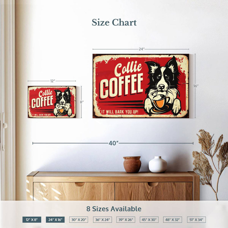 Collie café, H 16 po x l 24 po