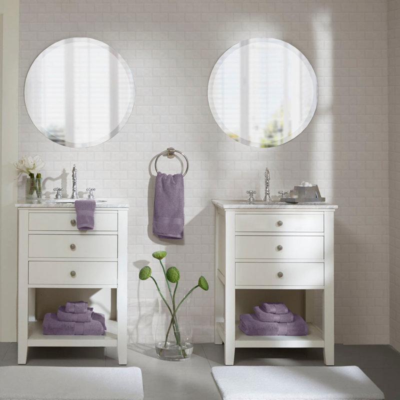 100% Cotton 8 Piece Antimicrobial Towel Set, Light Purple