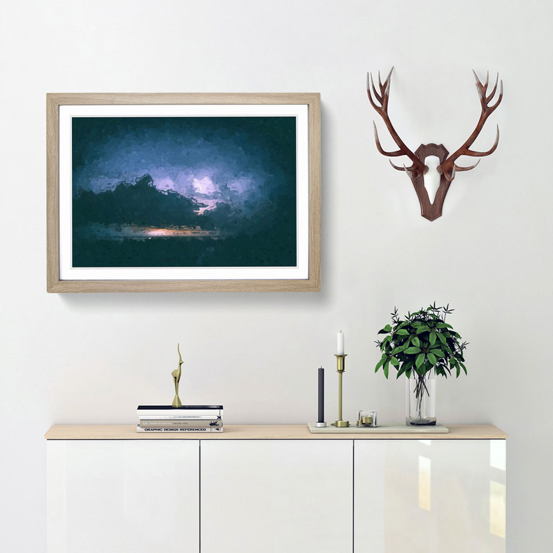 Storm Clouds in Abstract - Framed Print, 48cm H x 65cm W x 2cm D, Oak Framed