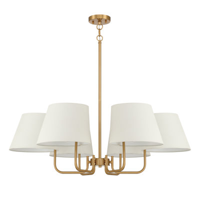 Nori 6-Light Classic / Traditional Chandelier With White Lampshades
