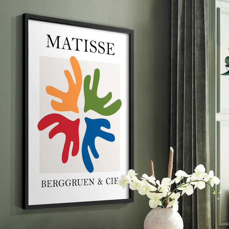 Matisse CCXCI, reproduction encadrée - bois massif, Noir, H 20 po x l 16 po