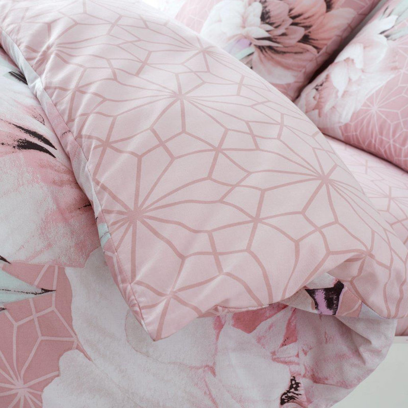 Cotton Blend Floral Duvet Cover Set with Pillowcases Included, Double