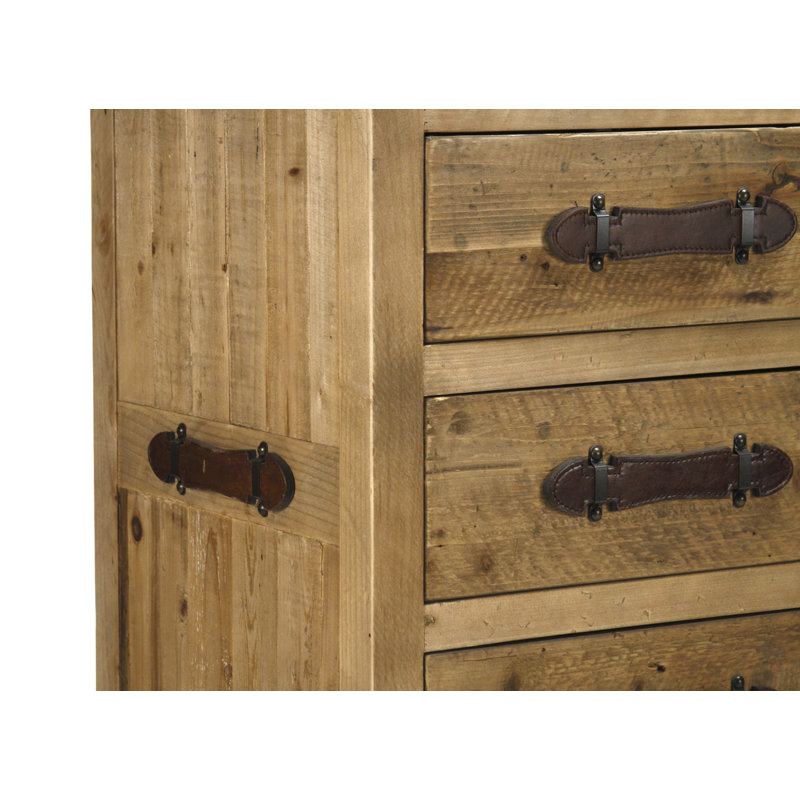 Abott 43.5'' Rustic Vintage Recycled Wood 6-Drawer Sideboard