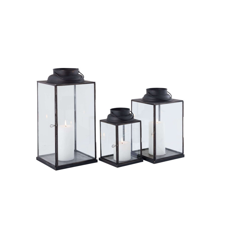 Glass Wall Lantern, 34cm H x 18cm W x 18cm D