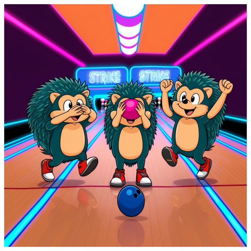Caricature de tapis de bain Bowling Hedgehogs, L 34 po x L 21 po