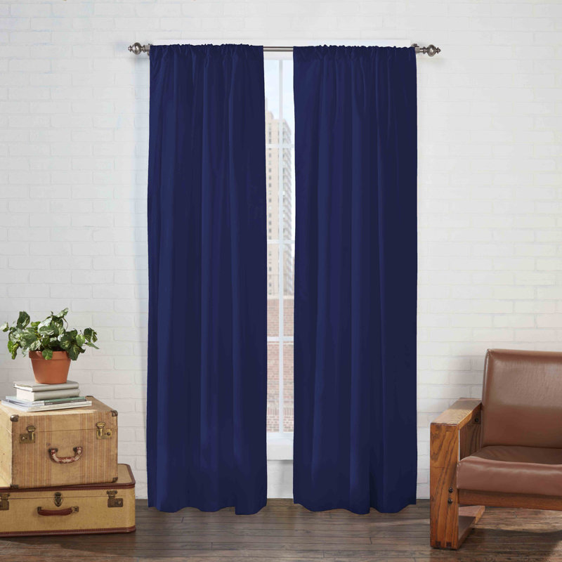 Cadenza Microfiber Rod Pocket Panel Pair (2 Panels), 40" W x 63" L, Aegean