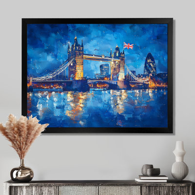 Moonlight On Tower Bridge Lights In London I - England Wall Art