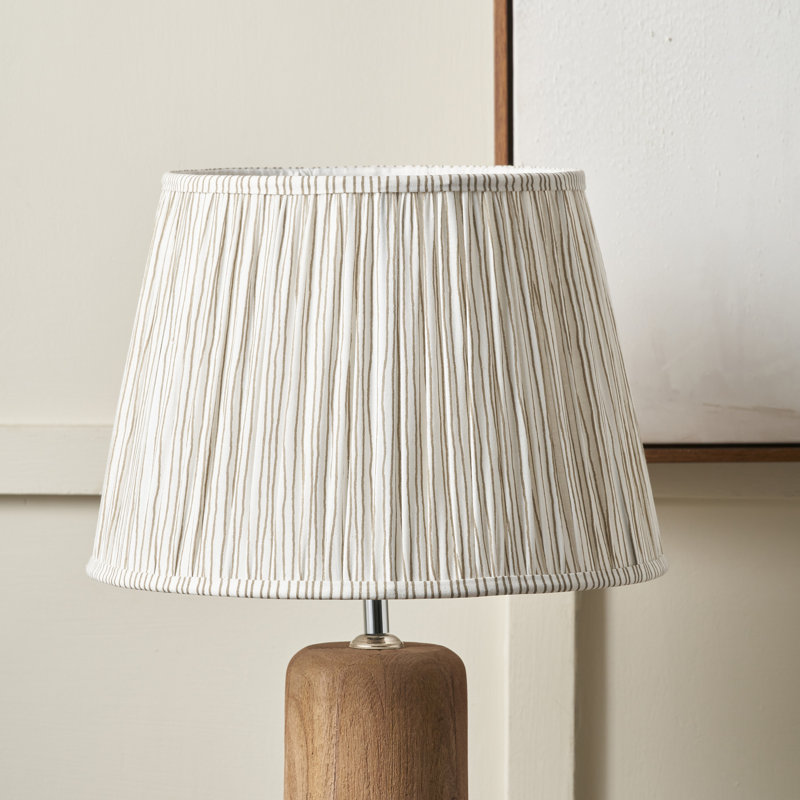 Pleated Cotton Lamp Shade, 24cm H x 35cm W x 35cm D, Natural