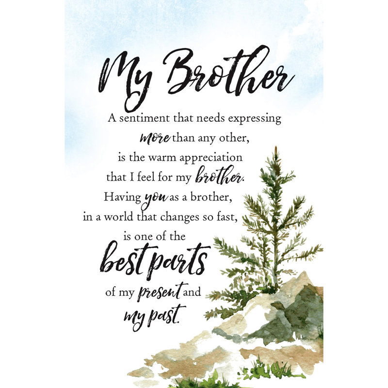 «My Brother», reproduction d'art textuel sur bois