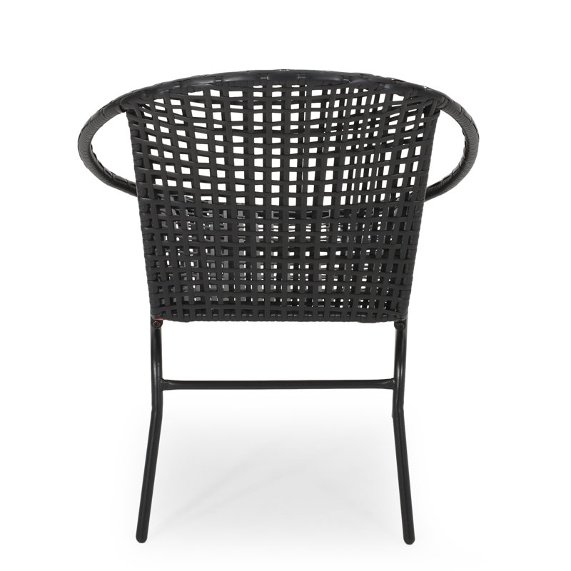Desdemona Outdoor Modern Patio Chair, Black