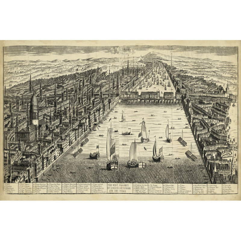 The West Prospect Of London - Wrapped Canvas Print, 61cm H x 91cm W