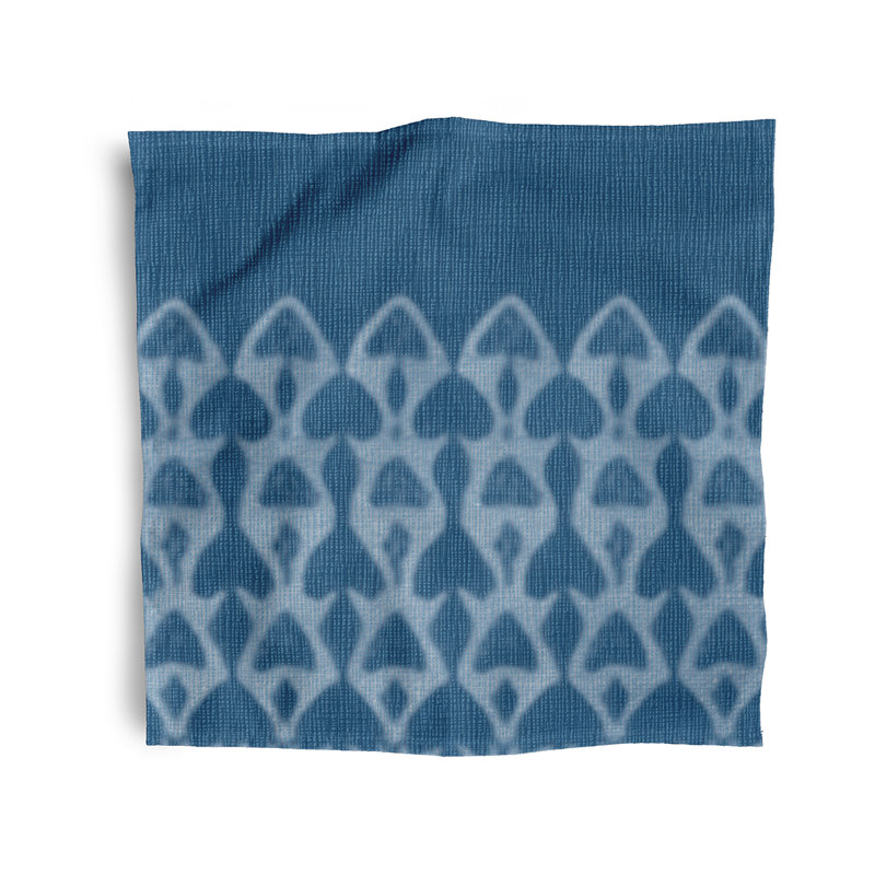Tayla Polyester Geometric Square Napkin, Navy