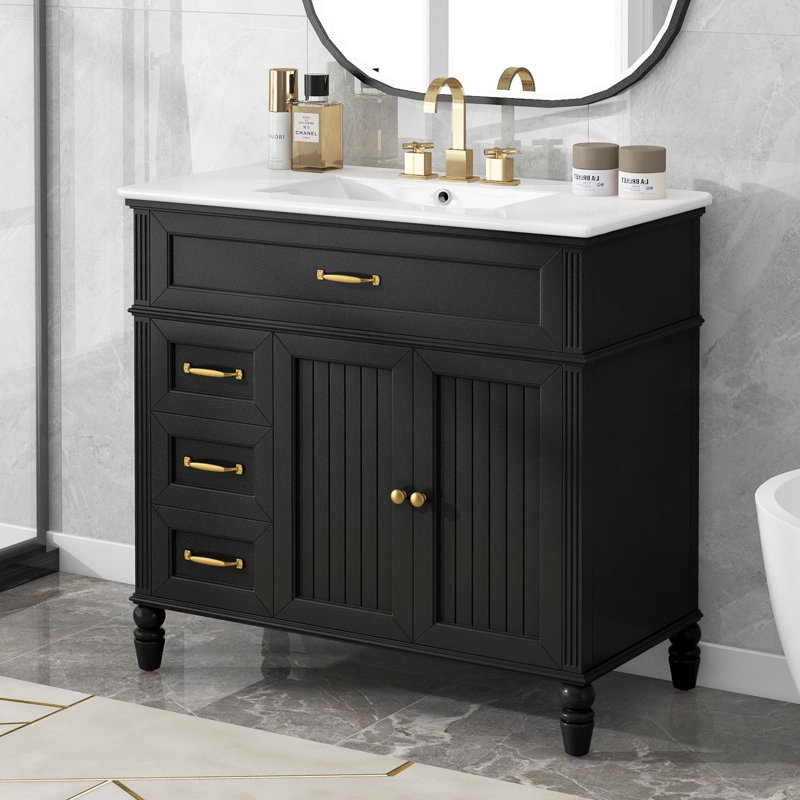 Ensemble de meuble-lavabo simple 36 po Nova, Noir