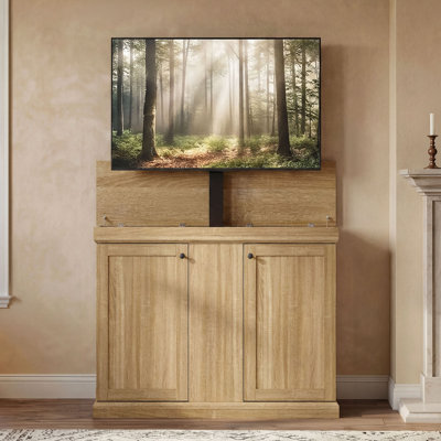 50" Painted Automatic TV Lift Cabinet,TV Stand With Remote Control And Safety Stopper
