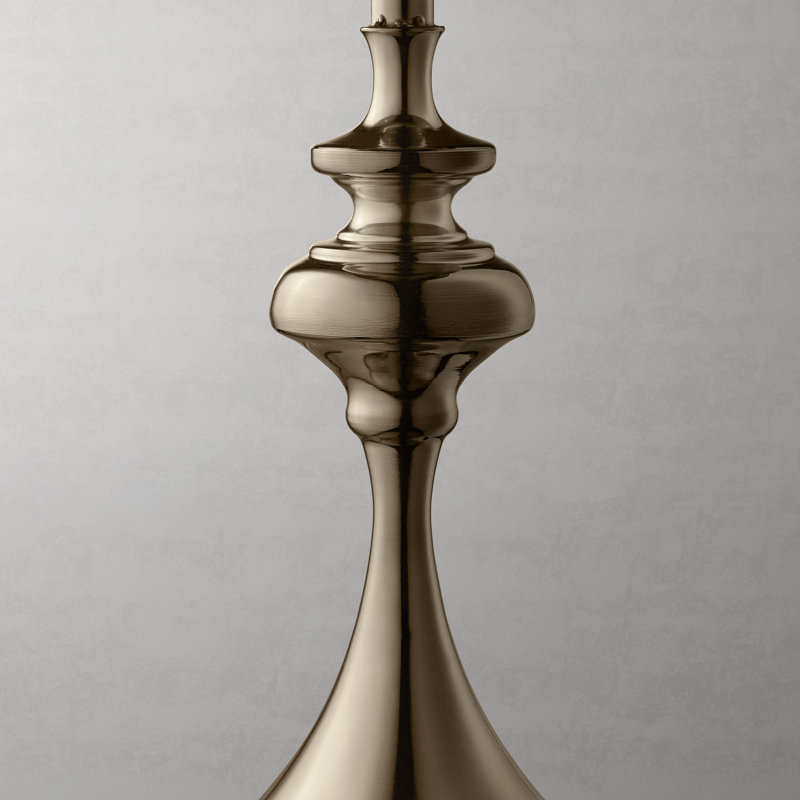 Cheryll Metal Side Table With White Marble-Pattern Top And Bell Base