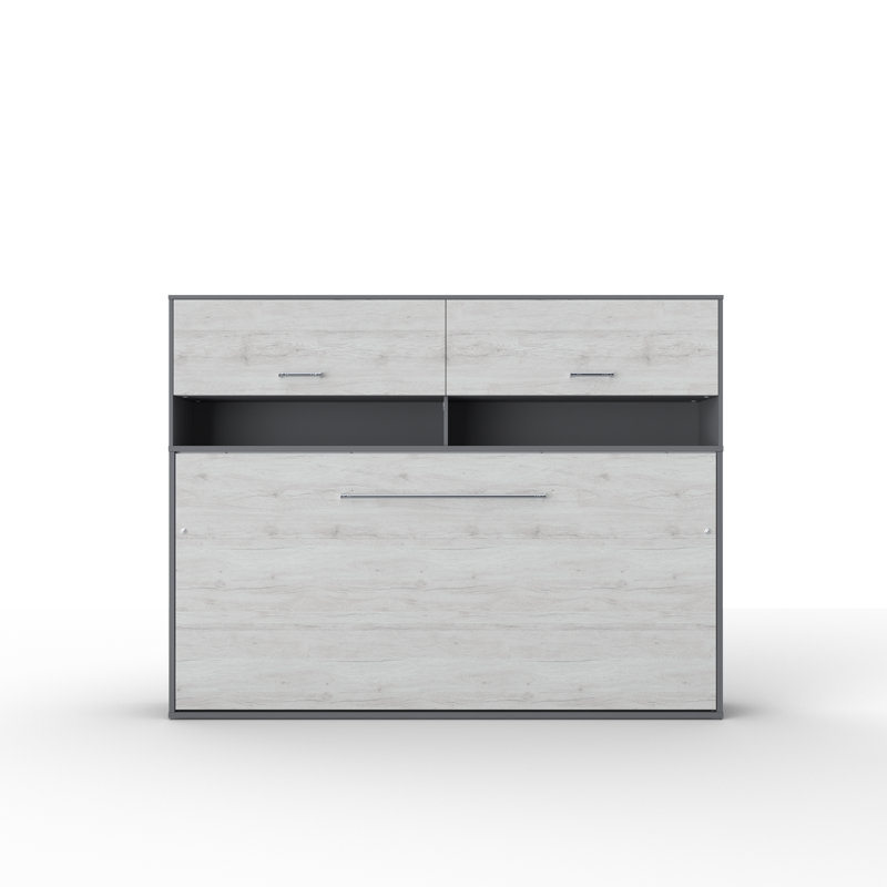 Aubri EU Single - 90 X 200 Cm Bed, White/Dark Grey