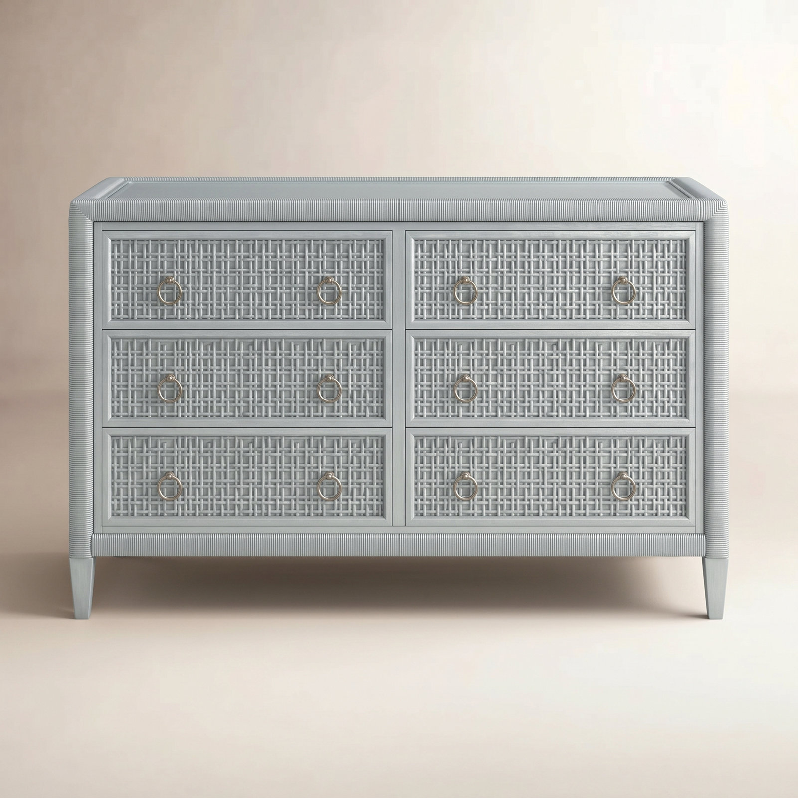Monterey 6 Drawer 54'' W Dresser, Nickel, Yes, Satin Nickel