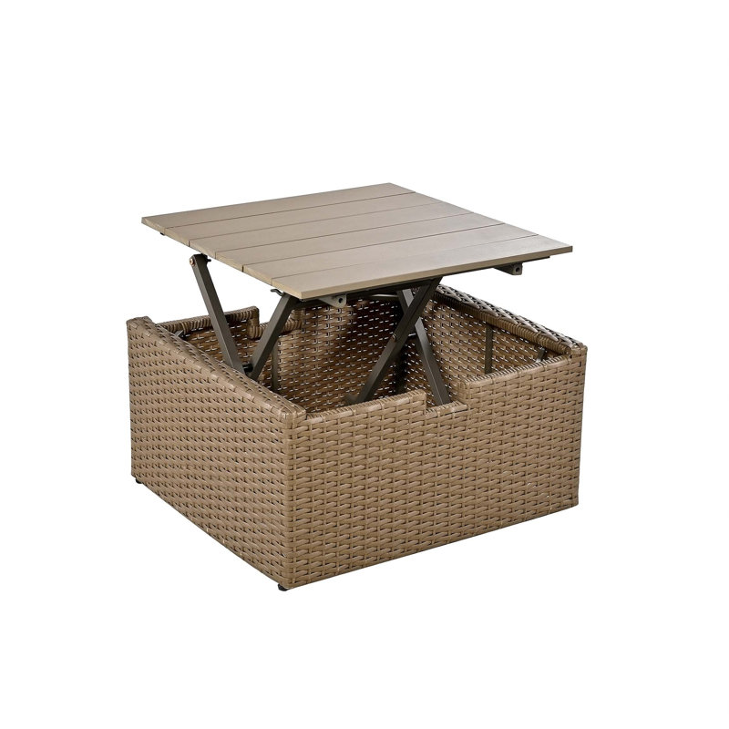 Canapé d'extérieur avec coussins de 76,4 po de largeur Keywanna, Gris
