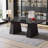 63" Executive Double Pedestal Desk - Black Modern Office Desk for Home & Business