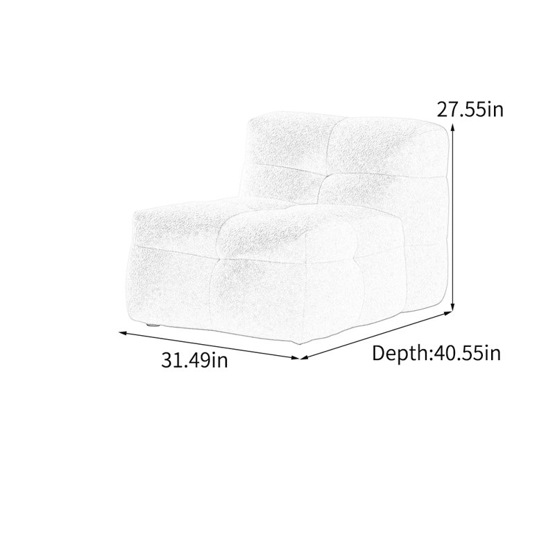 Chaise de loisirs en molleton de style minimaliste, Blanc