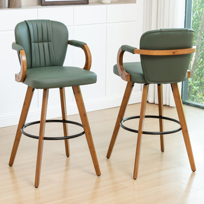 Tabouret de bar moderne pivotant de 26 po en cuir