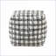 Repose-pieds, repose-pieds antidérapant moderne noir 16 x 16 x 16 | Noir et blanc | Textile