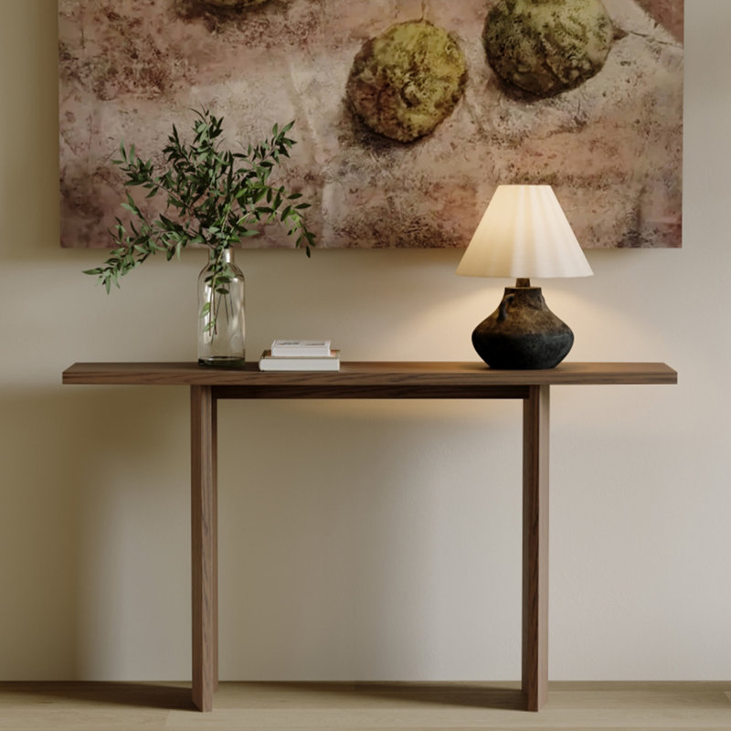 Table de véranda entièrement en bois massif de style français., H 29,5 po x l 47,2 po x P 13,7 po, Brun