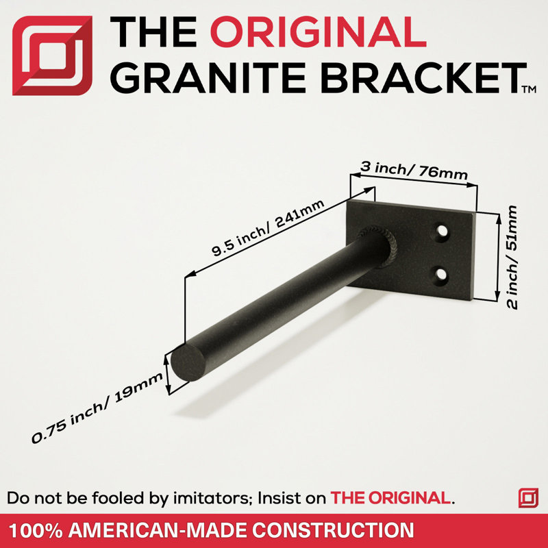 Free Floating Shelf Bracket 1 Peg (9 inch), 2" H x 9.5" W x 3" D