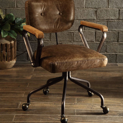 Vintage Whiskey Swivel Chair - Leather And Intriguing Nailhead Trim Stylish With Upholstery