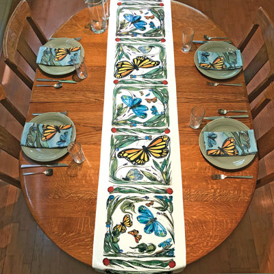 Nikodemos Geometric Cotton Blend Table Runner