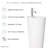 Monaco 33.44'' Tall Glossy White Ceramic Circular Pedestal Bathroom Sink with Faucet and Overflow