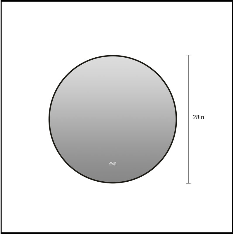 Parrett rond avec lumière DEL, 28" H x 28" W