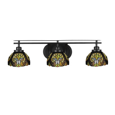 Molesley 3 Light Bath Bar Shown With 7" Cypress Art Glass