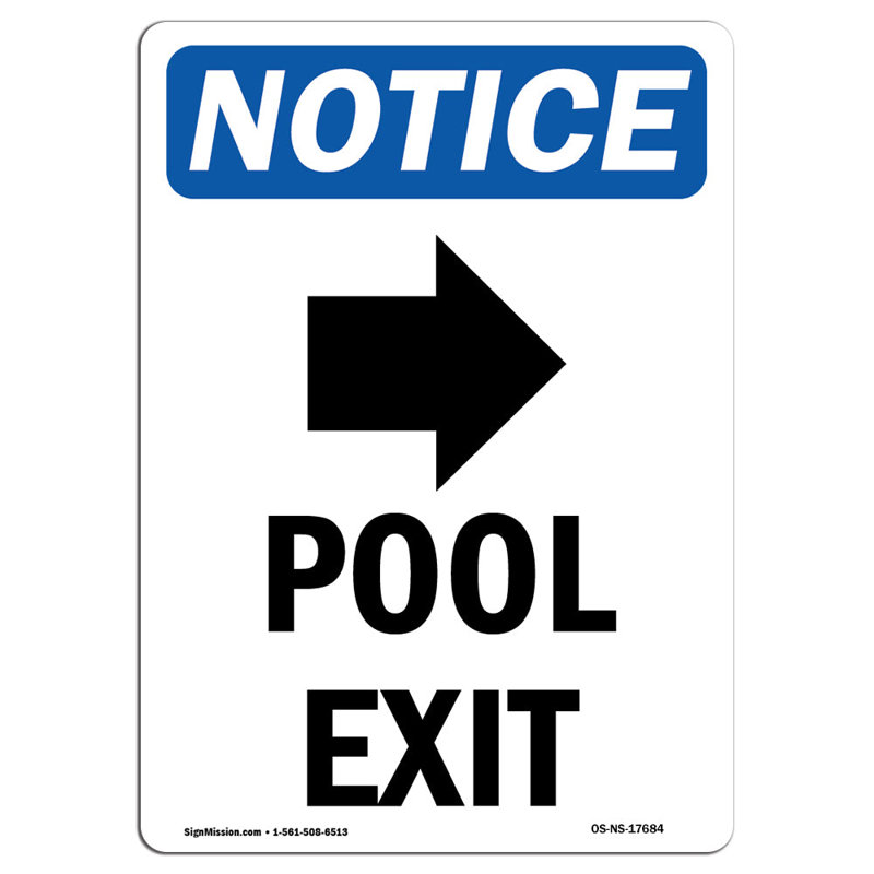Enseigne de sortie de piscine