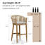 Ensemble de 2 tabourets de bar George Oliver en osier avec coussin haute densité pour patio-49526477-49526476