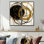 «The Art Of Chaos I», art noir et or - grande peinture abstraite sur toile, 2 pièces