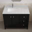 Meuble-lavabo Aura 42 po entièrement assemblé, autoportant, avec comptoir et dosseret en marbre reconstitué blanc de Carrare, noir-1010678158-1010678159