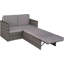 Obeng 119cm Wide L-Shaped Powder Coated Steel Patio Daybed with Cushions-72979415-72979411