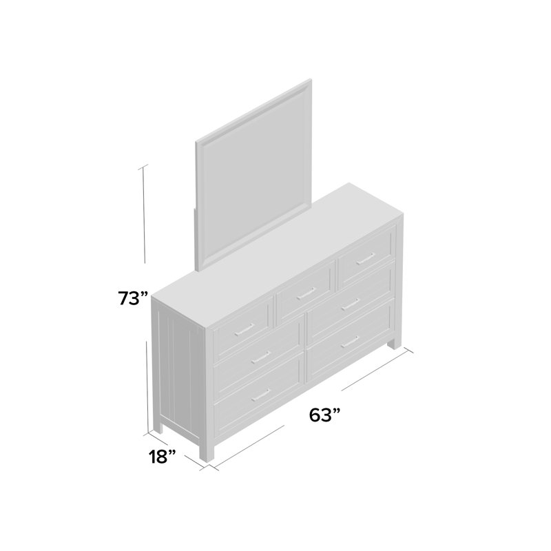 Commode 7 tiroirs avec miroir Craigsville