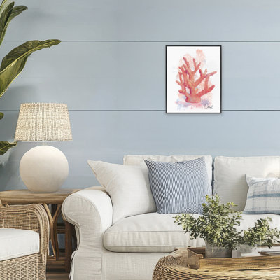 Peach Coastal Coral Framed Giclee, design by Matthew Piotrowicz
